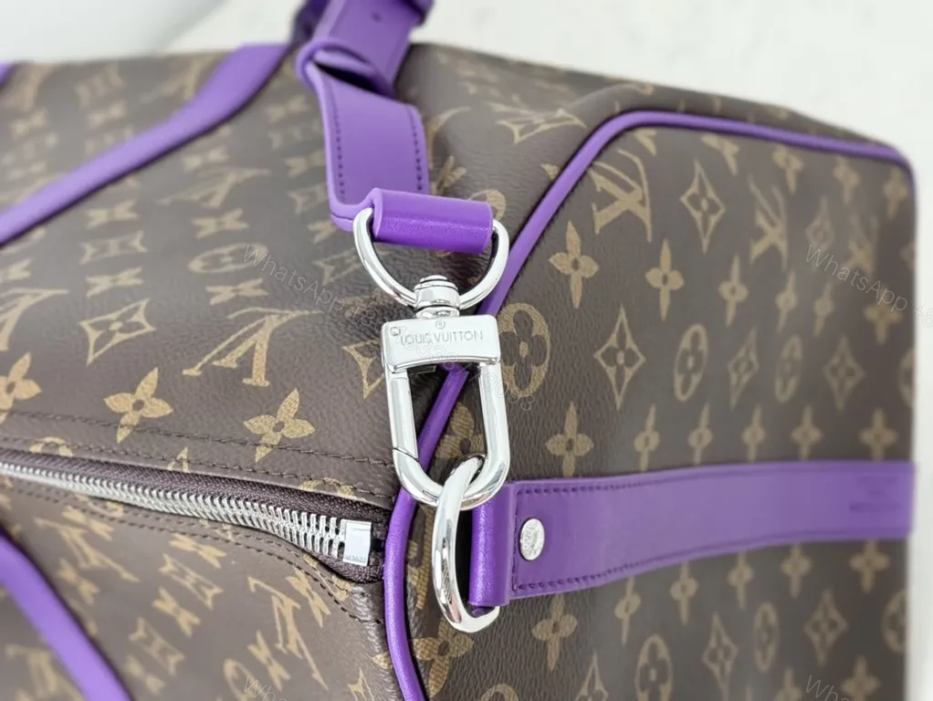 View 3 of Bold Monogram Carryall: Violet Accent Travel Bag