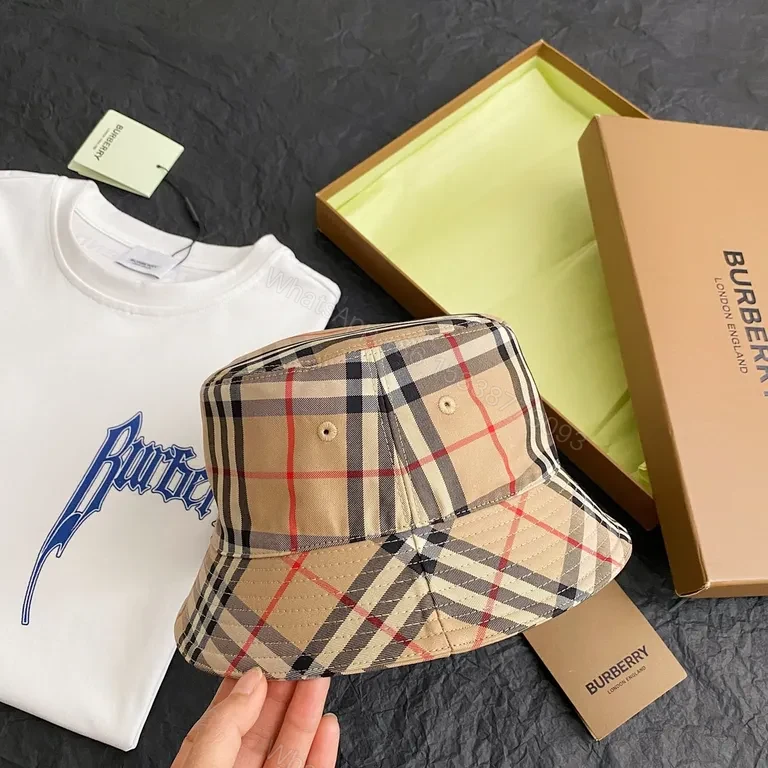 Beige Plaid Bucket Hat — Premium Cotton Twill, Iconic Check Pattern — view 1