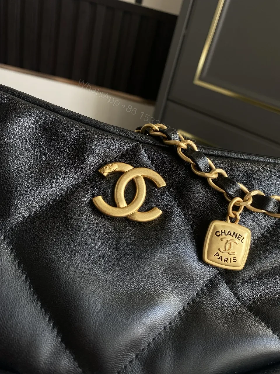 View 5 of Quilted Black Leather Tote: Luxury Street-Style Carryall