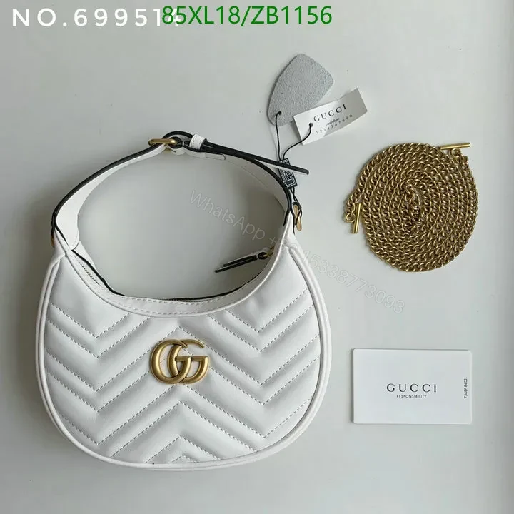 View 2 of GG Marmont Mini Half-Moon Bag Black Gucci Imitation GHM4953