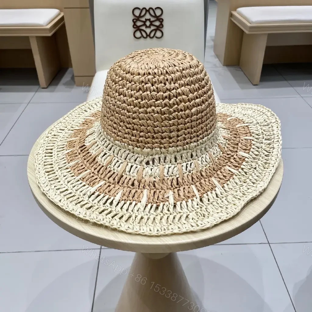 View 10 of Elegant Straw Hat with LV Emblem - Sun-Ready Luxury Hat