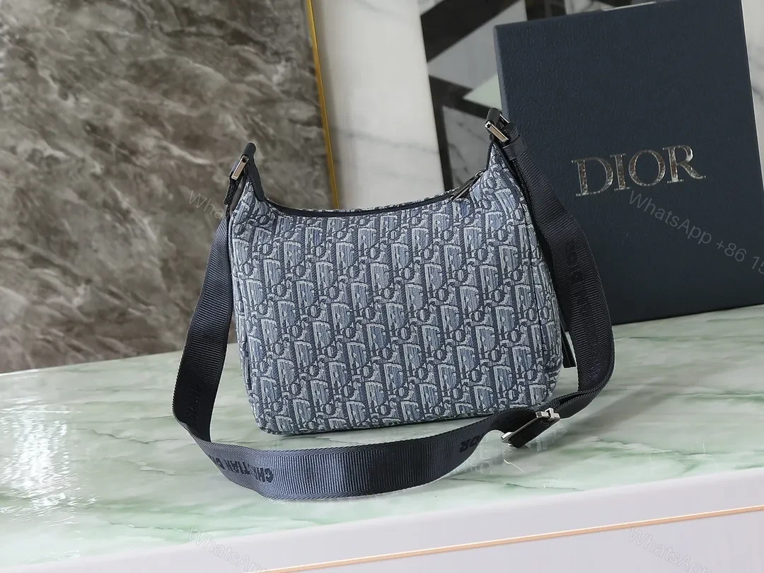 View 4 of Denim Monogram Crossbody: Chic, Compact, All-Day Versatile Bag