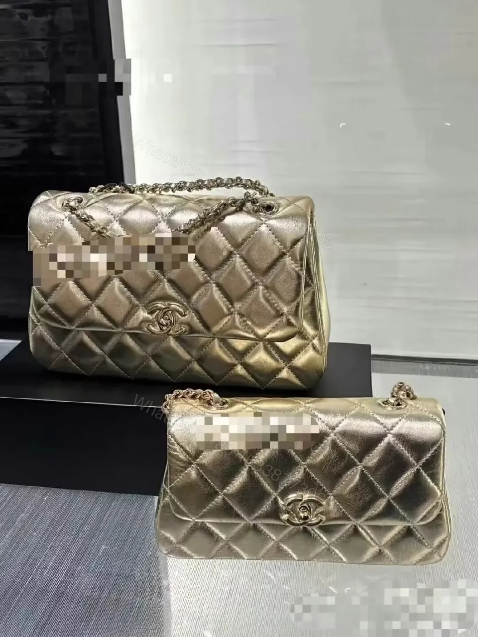 View 5 of Shimmer Quilted Luxe Bag: Metallic Structure & Shine