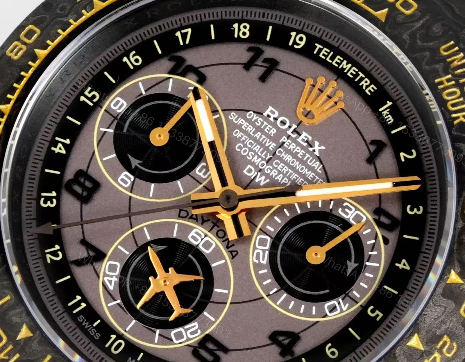 View 4 of DIW Rolex Daytona Super Clone – Carbon Fiber & Gold Detailing