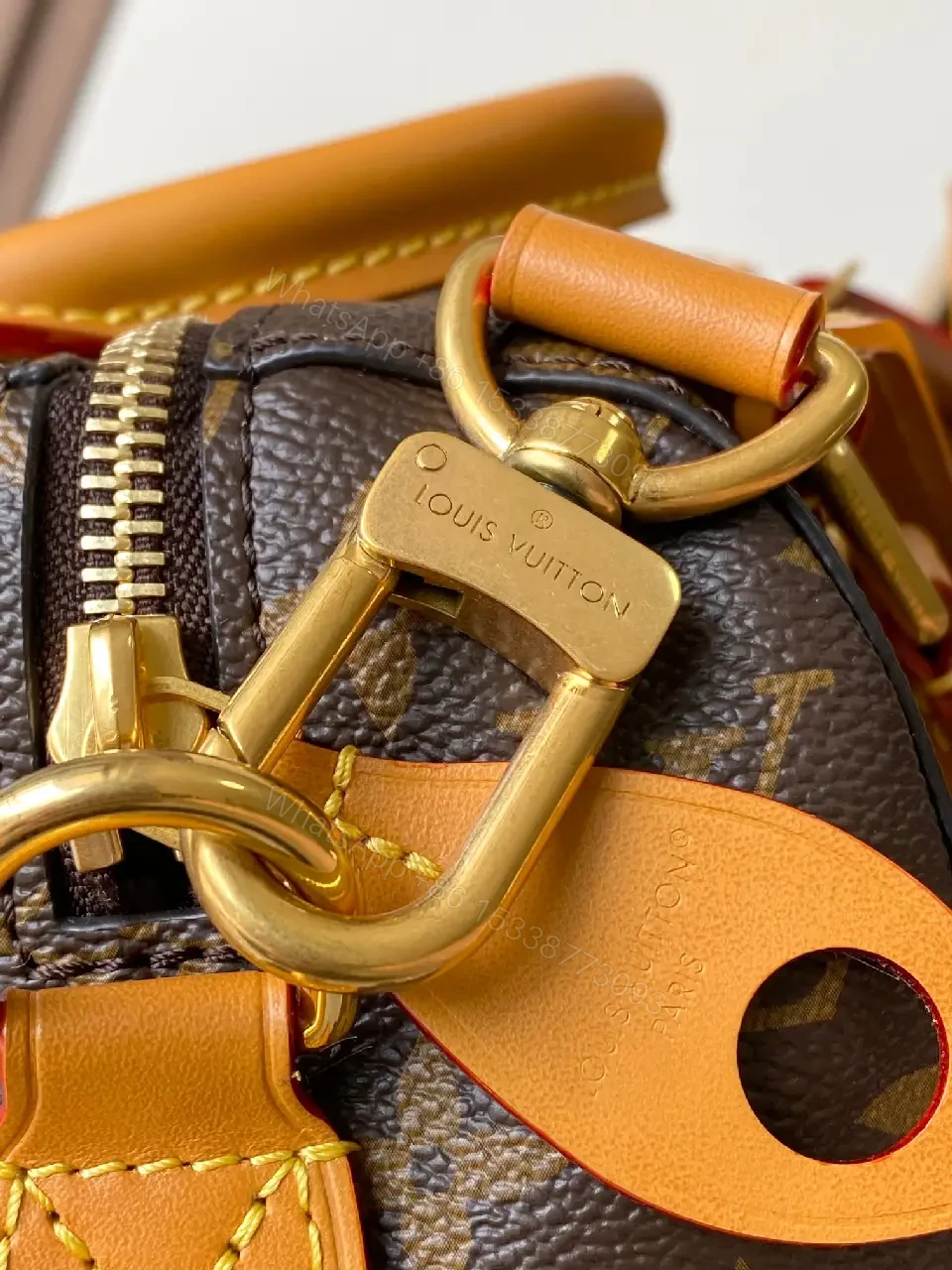 View 6 of Dark Brown LV Monogram Mini Luggage Bag on Wheels