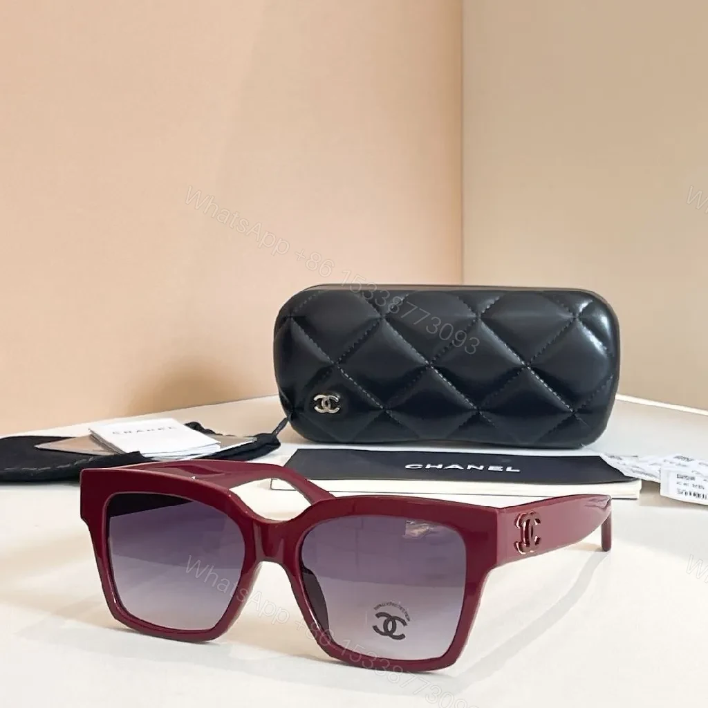 View 5 of Black Acetate Oversized Square Sunglasses + Quilted Case