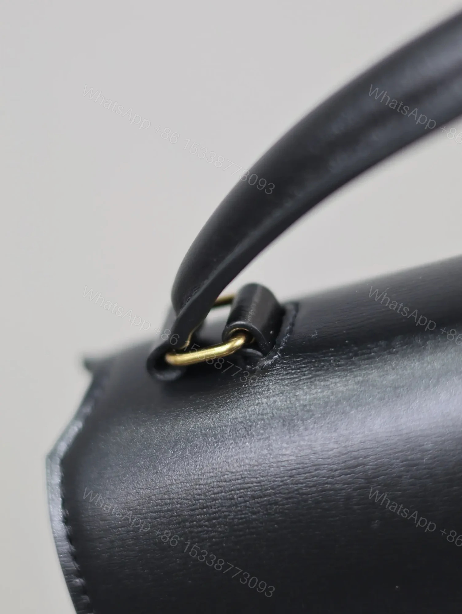 View 7 of YSL CASSANDRA TOP HANDLE BAG MEDIUM BLACK SMOOTH LAMBSKIN GOLD HARDWARE
