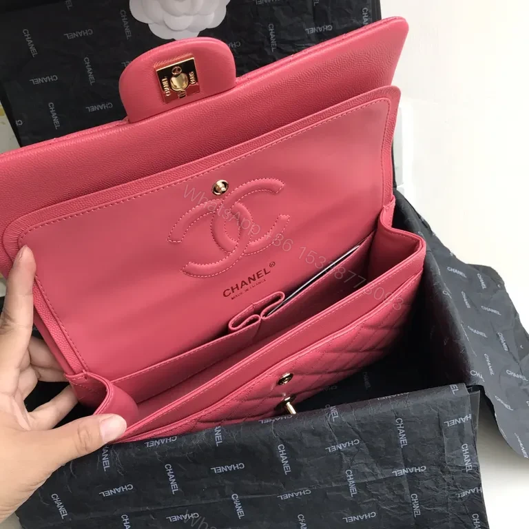 View 5 of Pink Quilted Luxury Messenger Bag with Gold Hardware