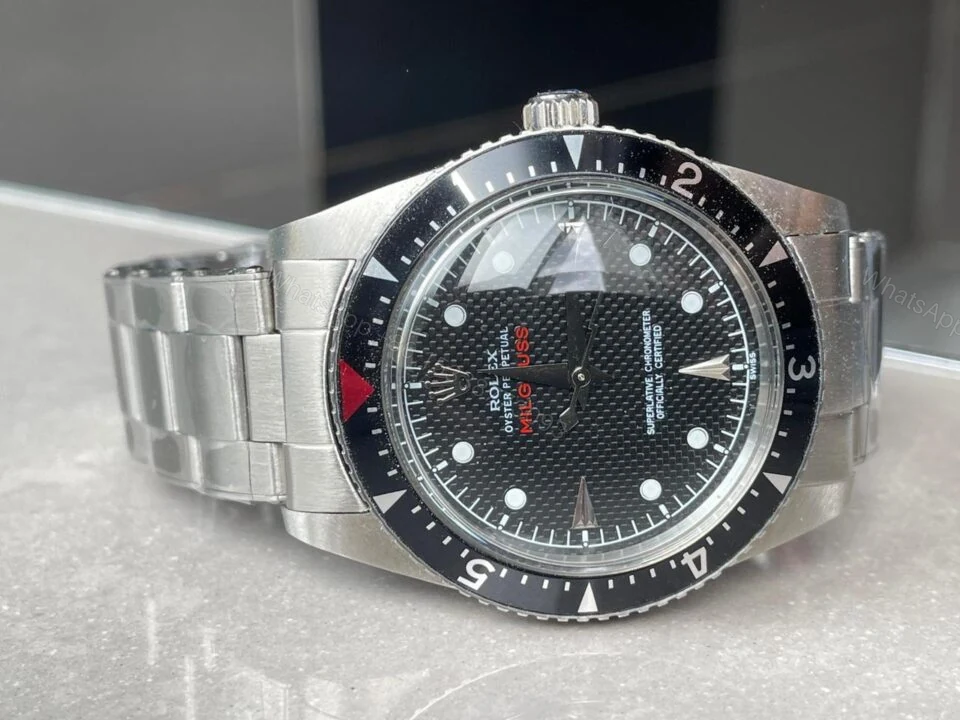 View 5 of VINTAGE Rolex Milgauss 6541 PT Edition Black Dial on Rivet Bracelet