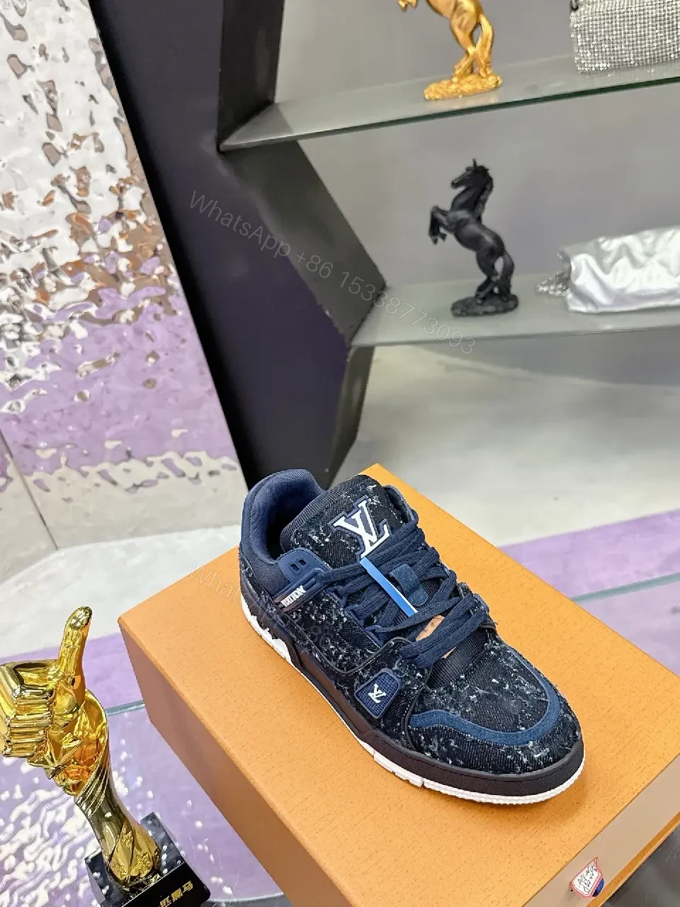 View 9 of Dark Marble-Accented Sneakers: Minimal Luxury High-Tops