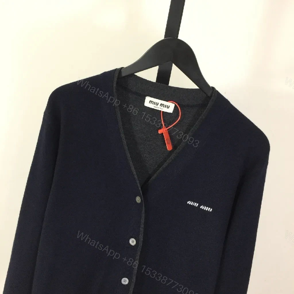 View 8 of Textured Navy Knit Cardigan — Signature Detailing, Luxe Comfort