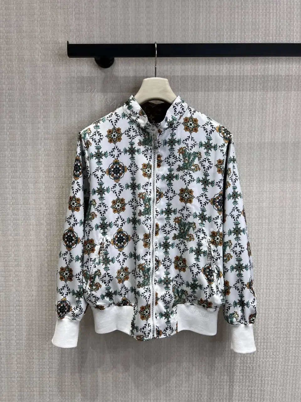 View 11 of Brown Monogram Bomber Jacket - Modern Utility, Signature Flair