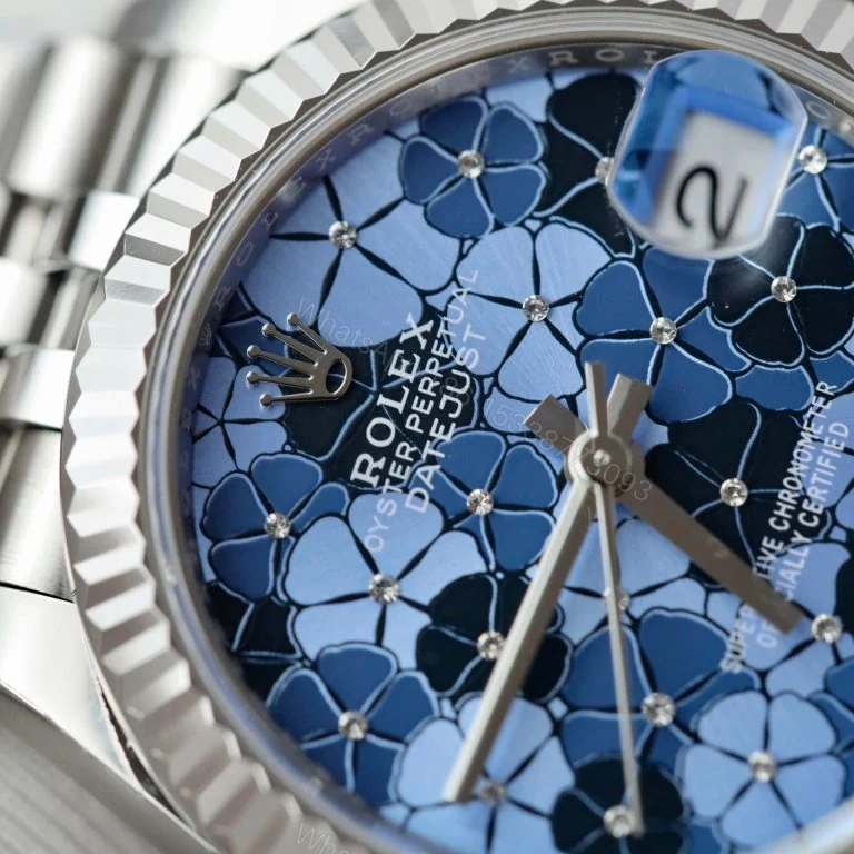 View 3 of Rolex Datejust 31mm Super Clone Women’s Blue Flower Dial