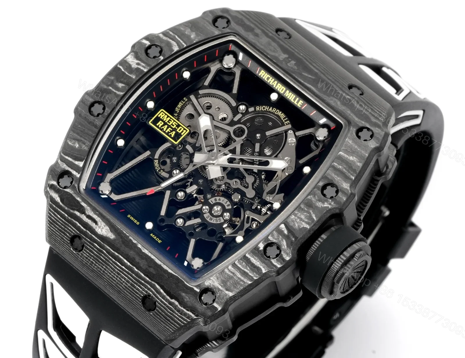 View 4 of Richard Mille RM35-01 NTPT Carbon Black Skeleton Watch RM35-CR-BR