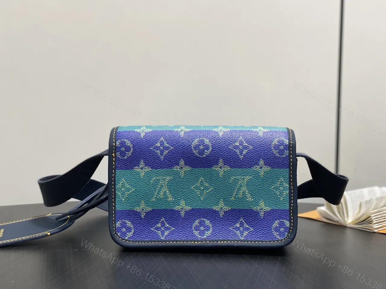 View 6 of Teal & Cobalt Block Crossbody — Monogram Luxe Mini Bag