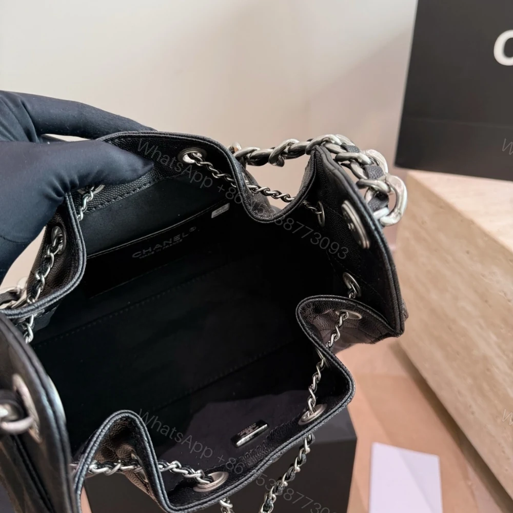 View 6 of Chanel 25 Small Handbag Silver Metal Black 22cm