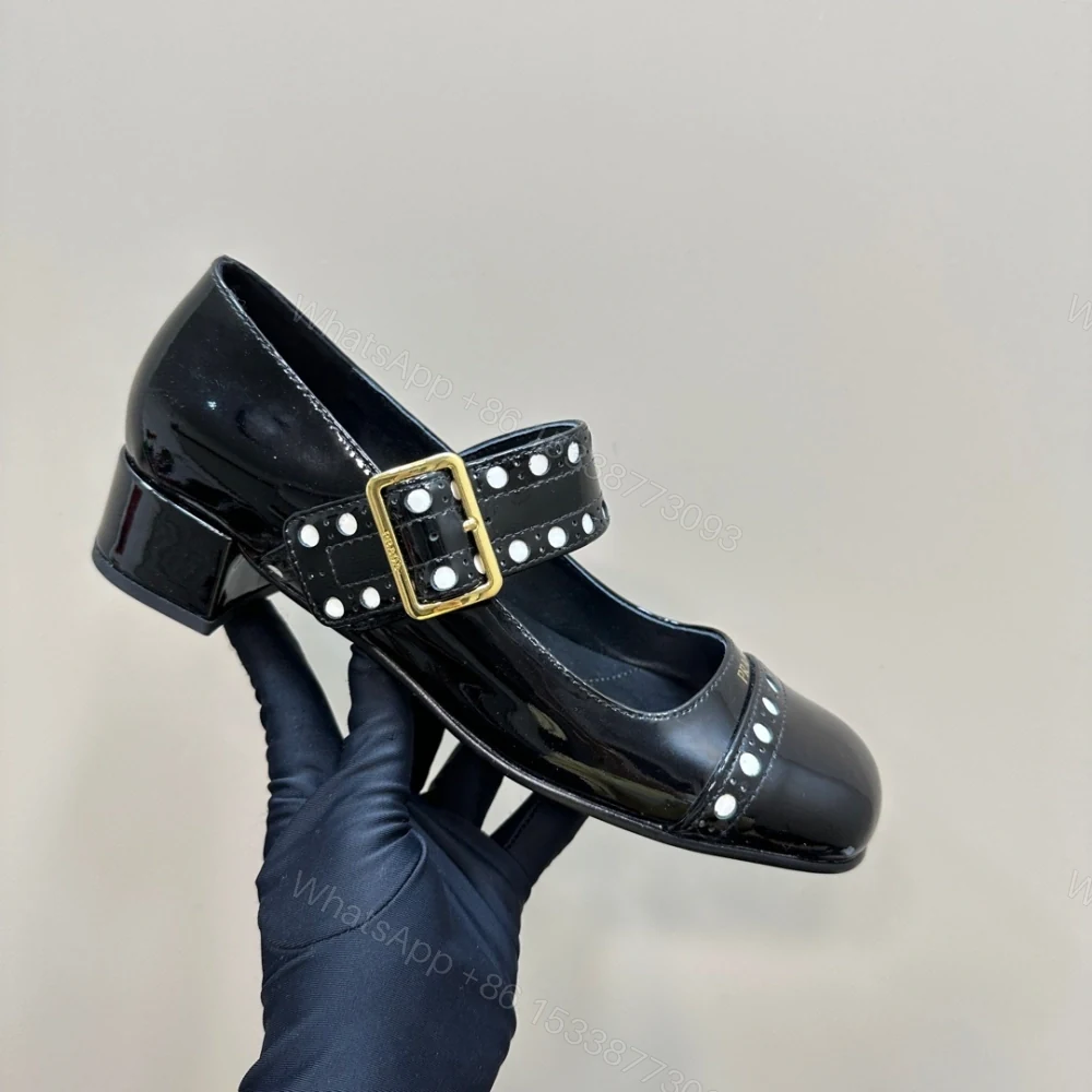 View 7 of 高仿Prada*Patent系列1I816N粗跟瑪麗珍鞋鞋漆皮3.5CM黑色免檢版