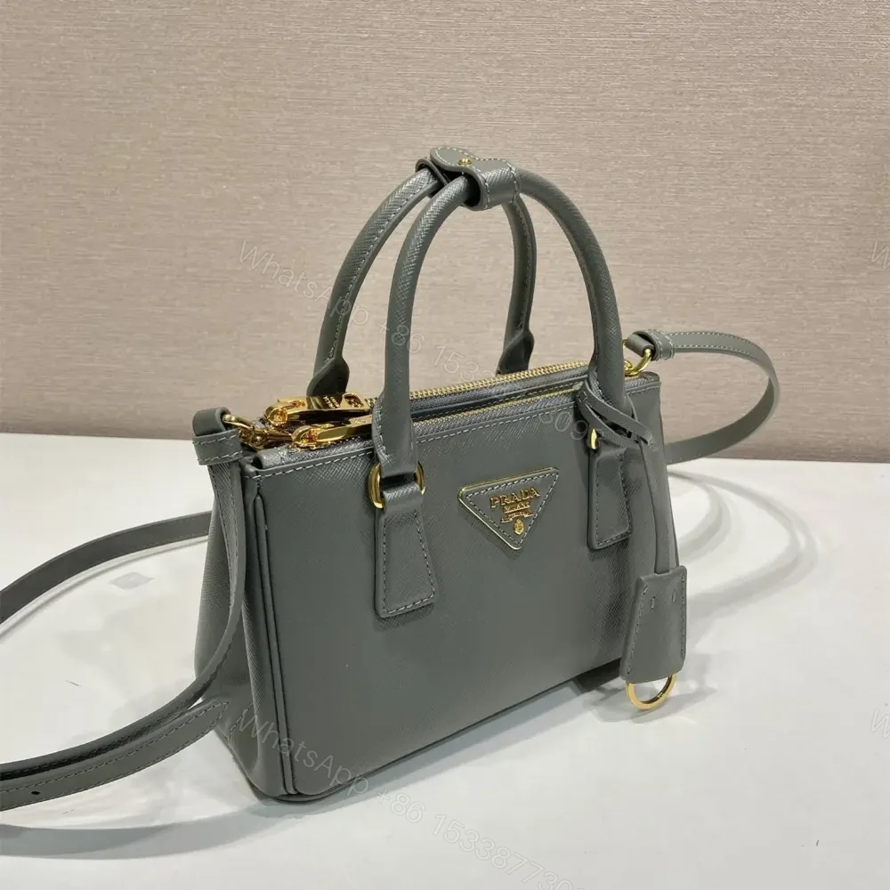 View 4 of 高仿Prada*Galleria系列1BA916紋理牛皮單肩包石墨灰Mini免檢版