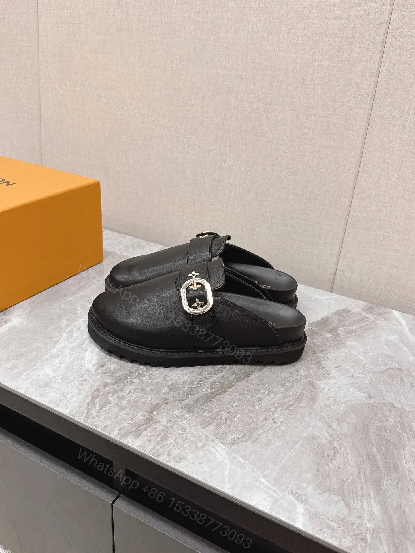View 5 of LV Women Black Leather Mules