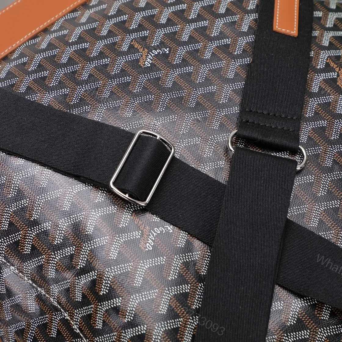View 2 of Goyard Black Goyardine & Brown Leather Steamer Bag