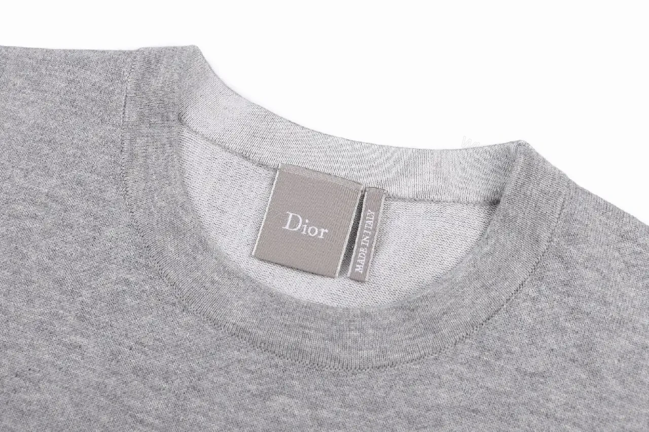 View 5 of Gray Cottonoversize Dior Logo T-shirt