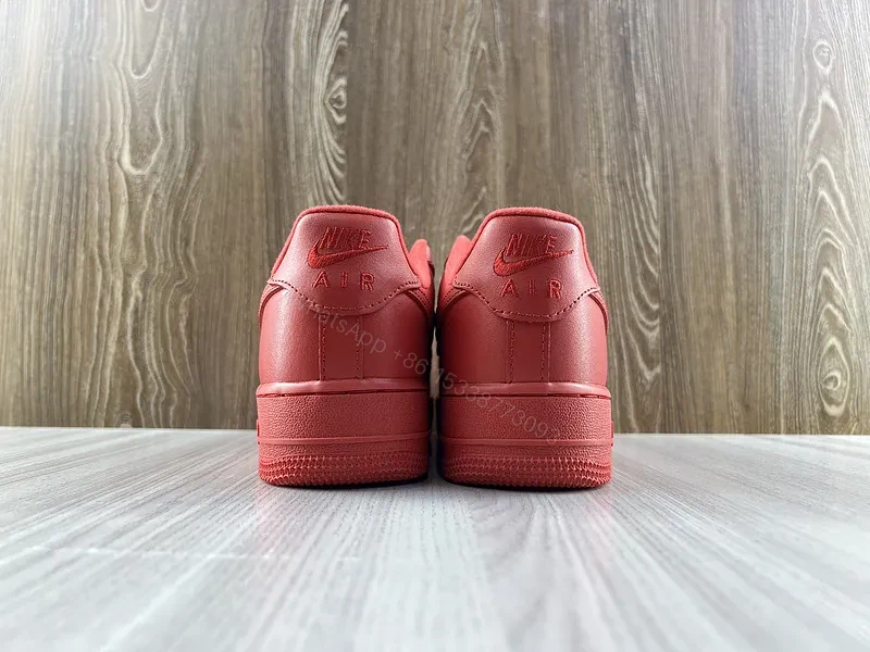View 8 of Premium Red Leather Sneaker: Bold Minimalist High-Tops