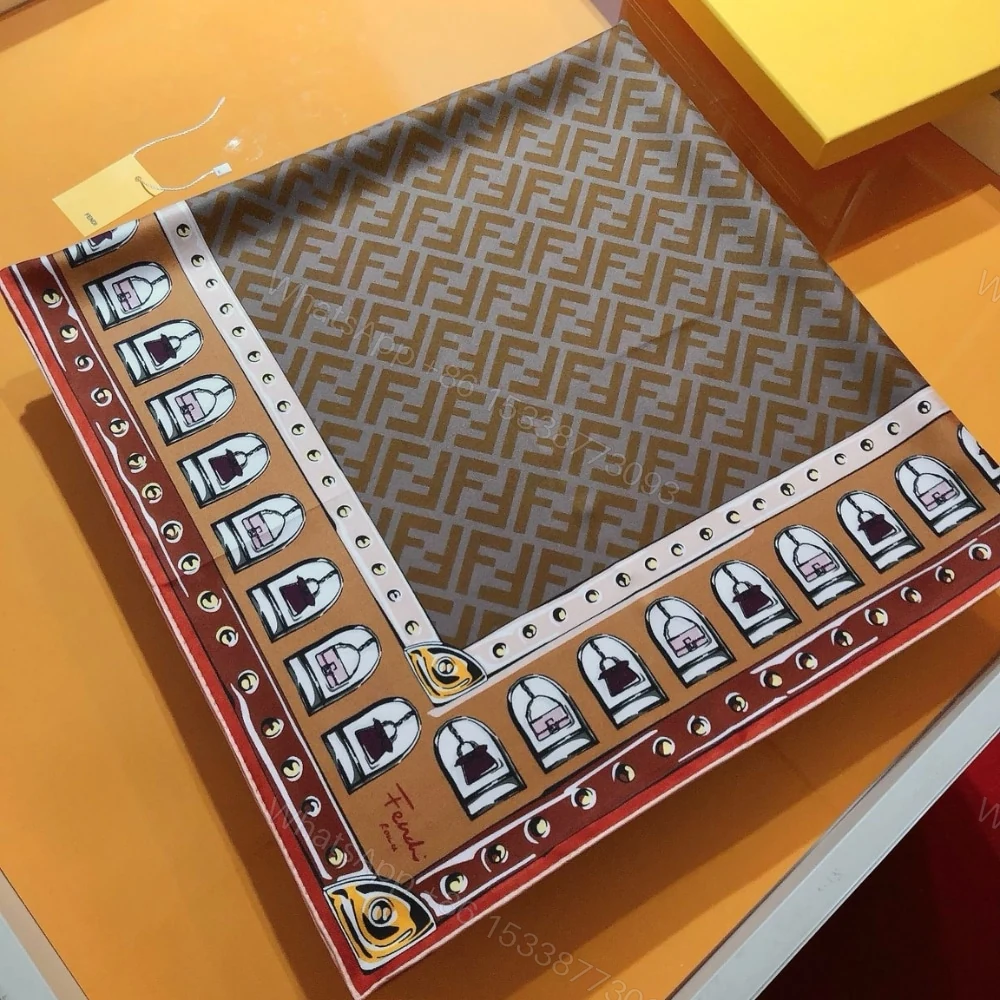 View 2 of FENDI FF FOULARD BROWN 90CM FXT091AQD6F1N3I