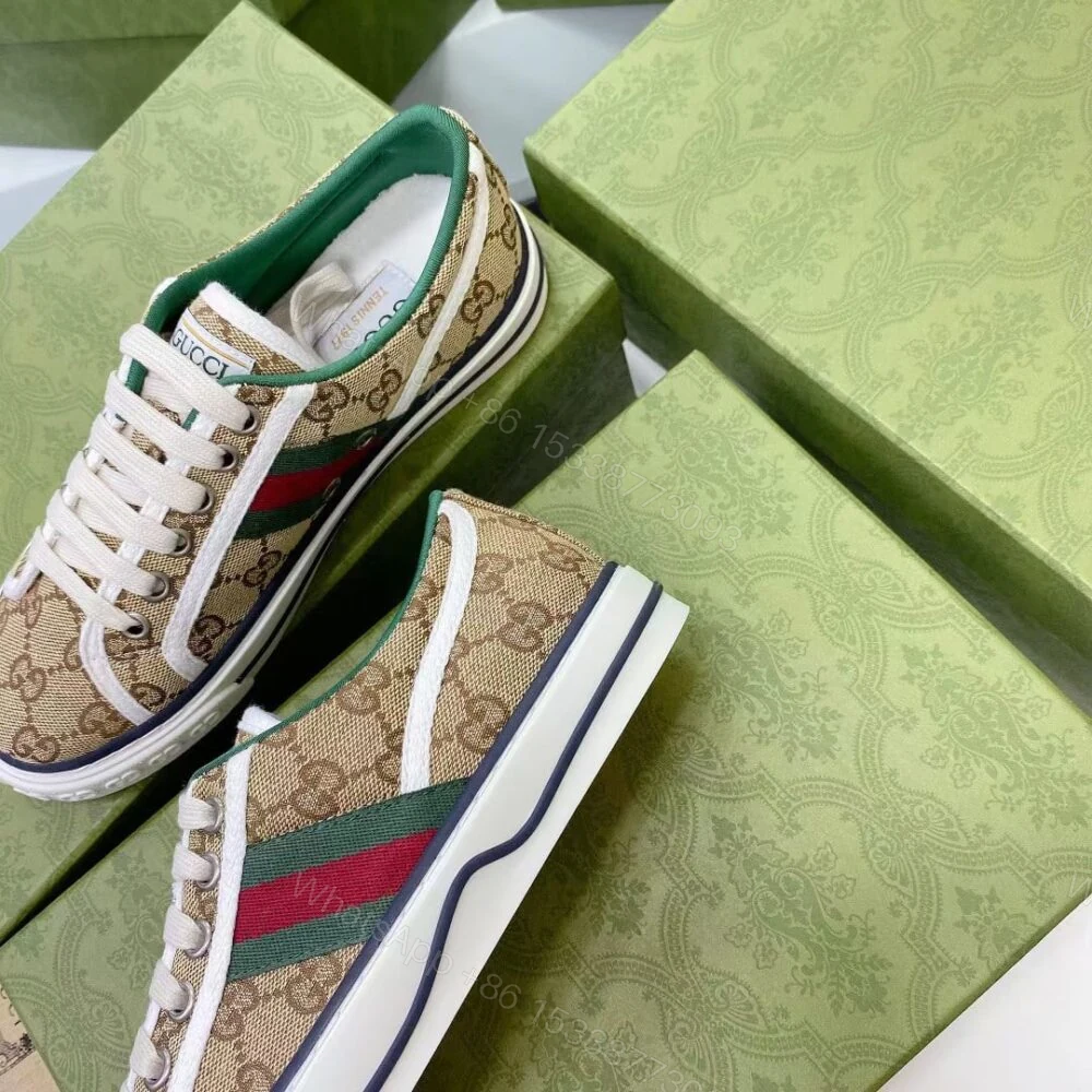 View 5 of Gucci Tennis 1977 Sneaker Beige Abony 606111 HVK20 9766