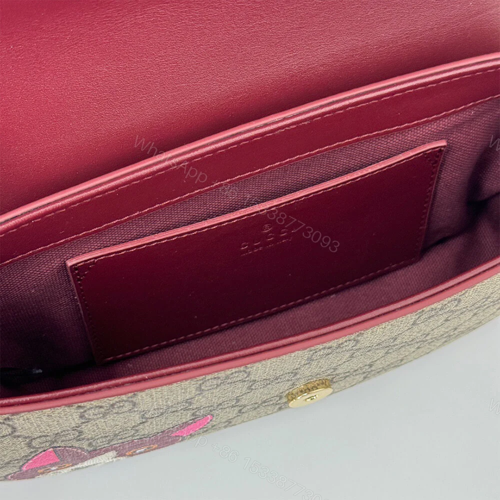 View 7 of GG Supreme Monogram Cat Print Mini Shoulder Bag(HIGH-END GRADE)