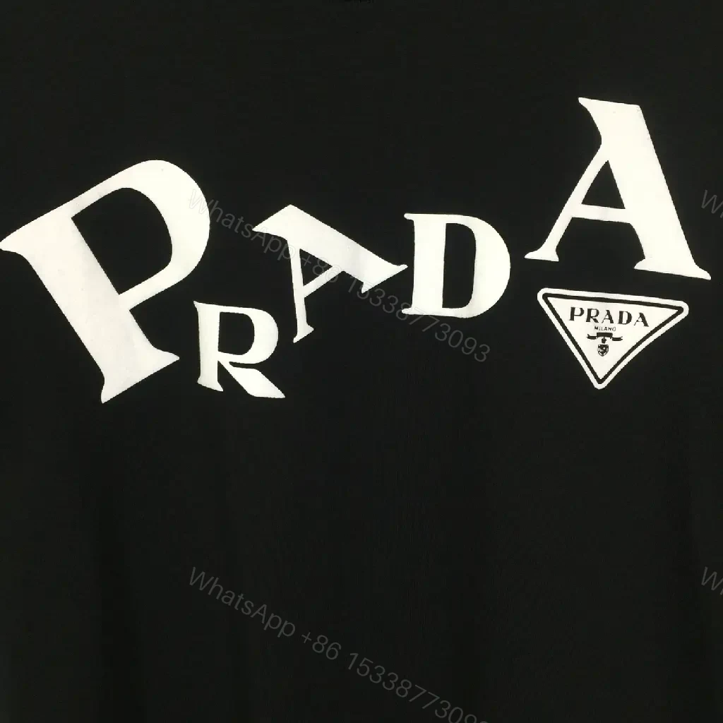View 2 of Black Cotton Tee | Bold Graphic Logo, Modern Luxe, Casual Suitability