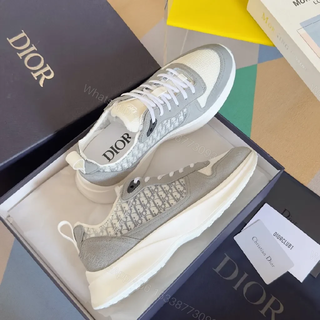 Soft-Edge Mesh Runner with Monogram Signature Sneakers — view 1