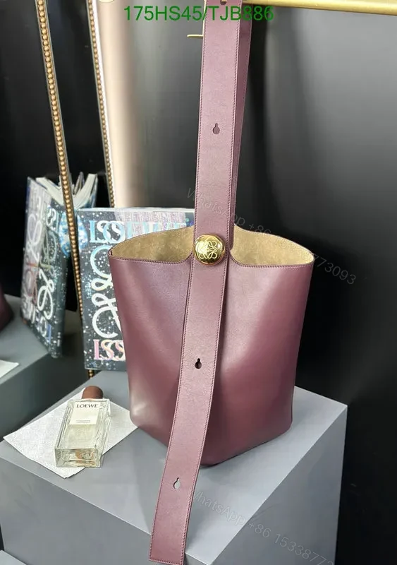 View 21 of Loewe Red Pebble Bucket Bag with Calfskin RA288