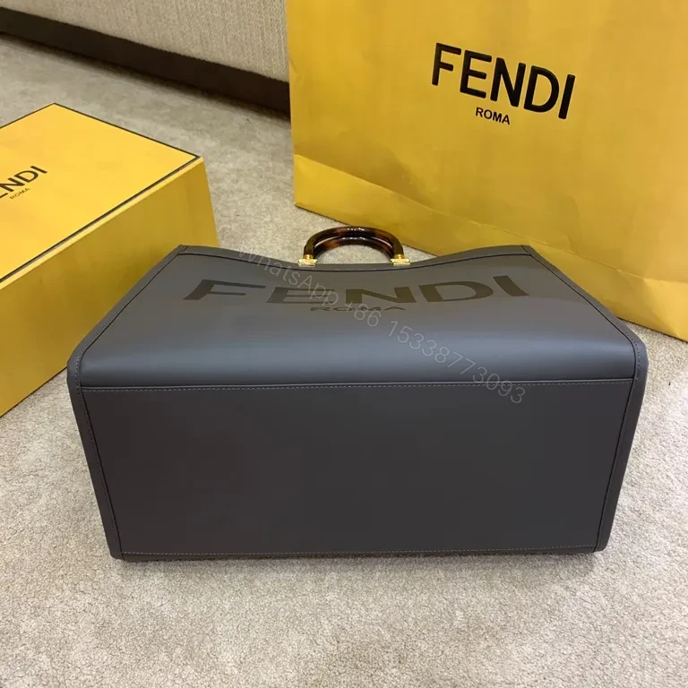 View 4 of Bold Matte Fendi Tote: Structured Street-Chic Design
