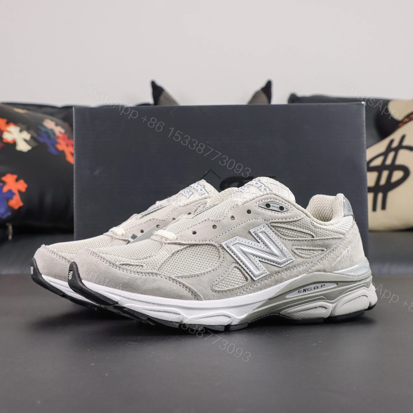 New Balance x KITH 990v3 Cream Grey — view 1
