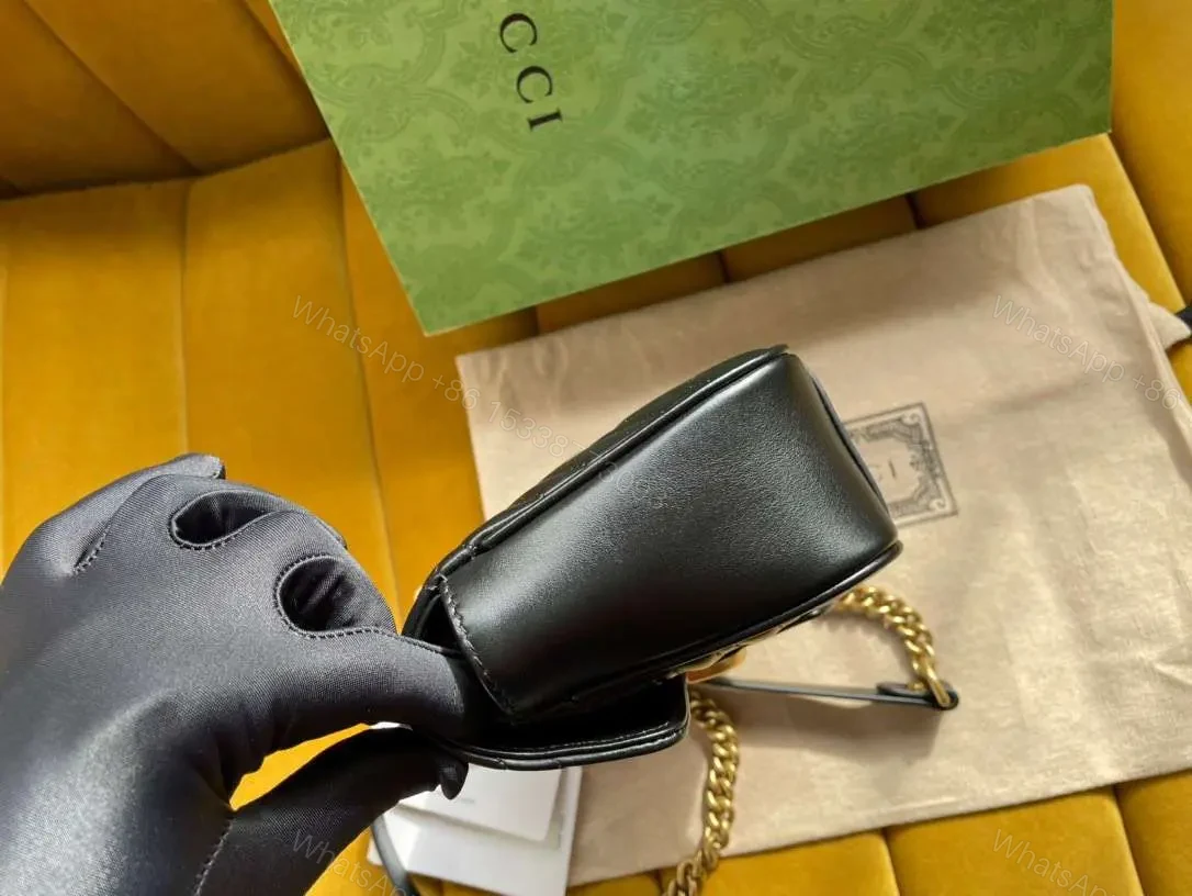 View 3 of Gucci Marmont Like Auth Luxury Women’s Black Handbag 22cm