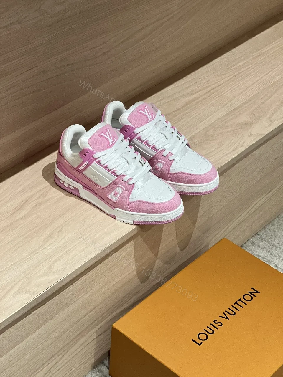 Playful Pink Leather Court Sneakers — Cushioned All-Day Comfort — view 1