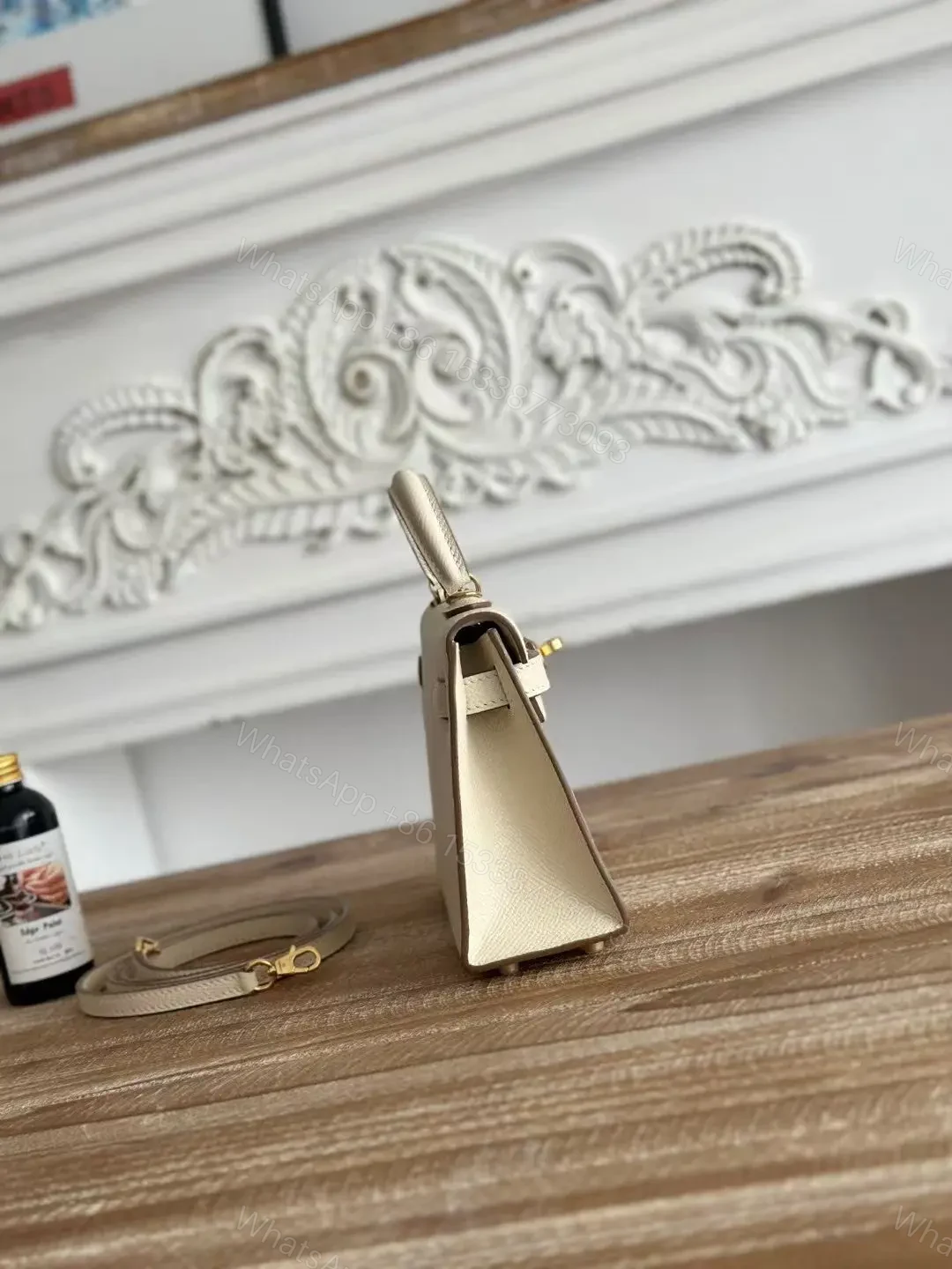 View 6 of HN MINI 19 WHITE CALFSKIN GOLD HARDWARE