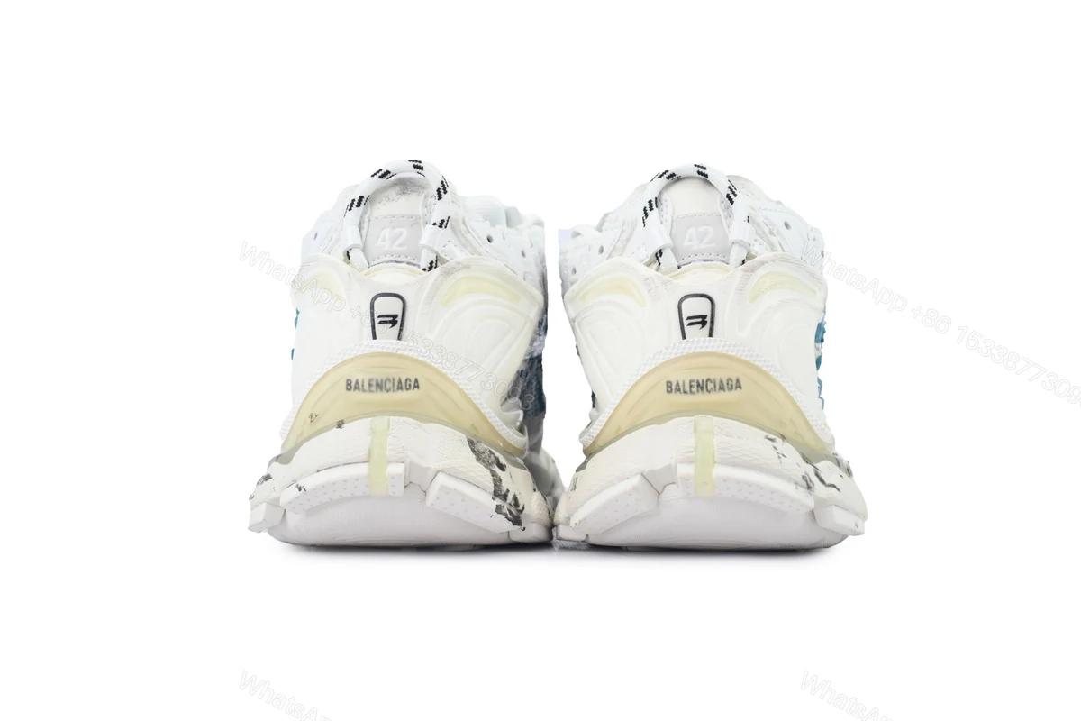 View 2 of Balenciaga Runner Sneaker 'Graffiti - White Blue'772774 W3RBQ 9040
