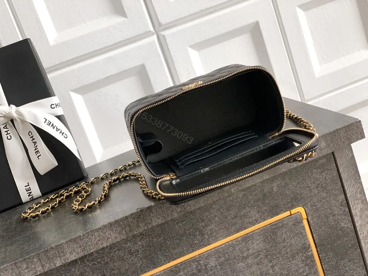View 6 of Quilted Leather Mini Bag: Gold Hardware, Crossbody Style