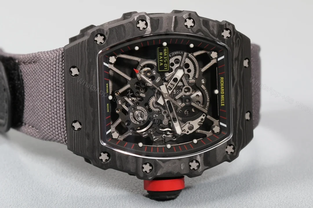 View 4 of Richard Mille RM35-01 NTPT Carbon Fiber RMUL3 Integrated White Gemstone Watch RM35-01-NTPT-R3WG