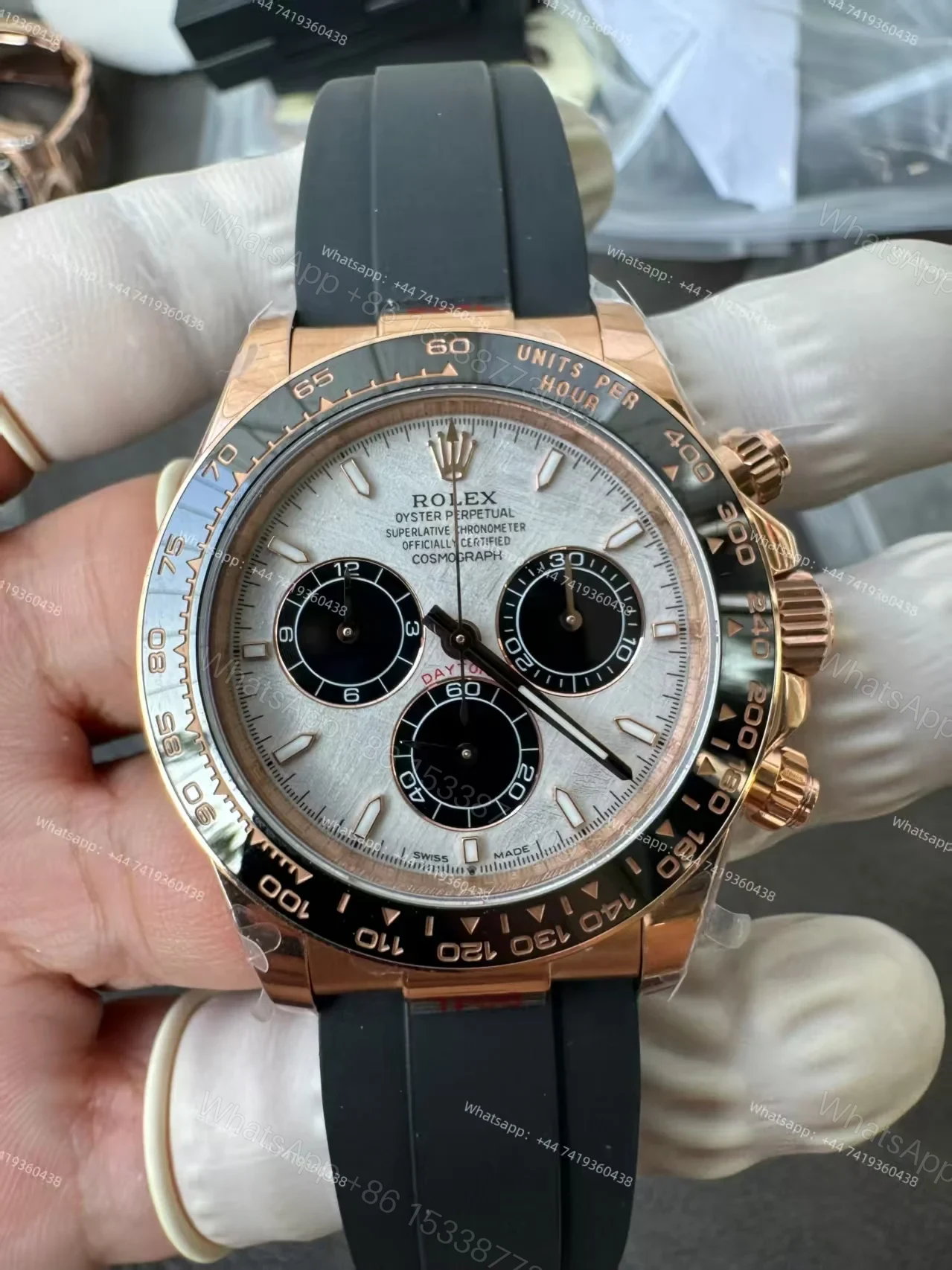 View 8 of Rolex Super Clone Daytona M126515LN-0008 Rose Gold Meteorite Dial 4131 Movement