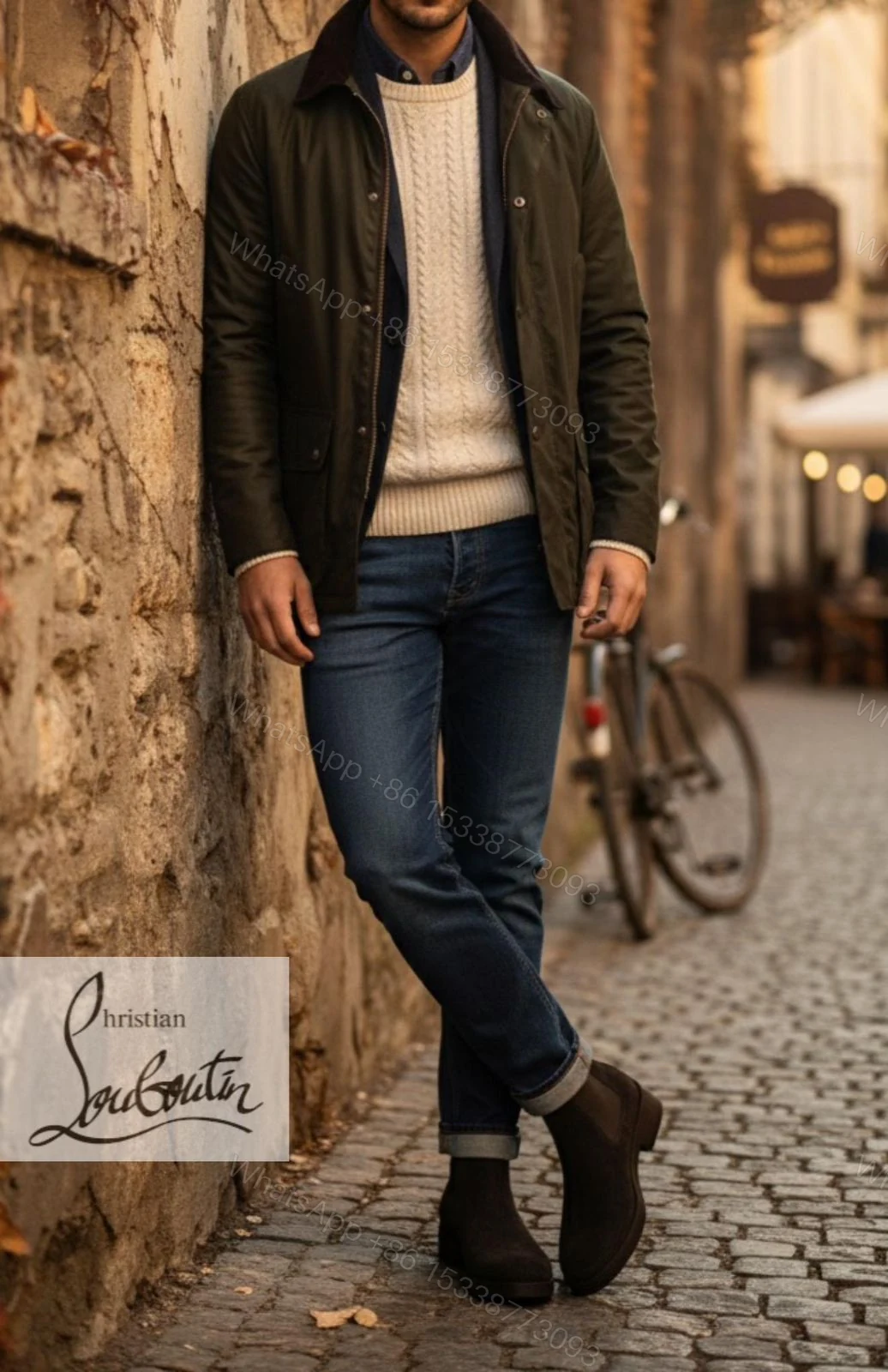 View 14 of First Copy Louboutin Suede Boots for Men