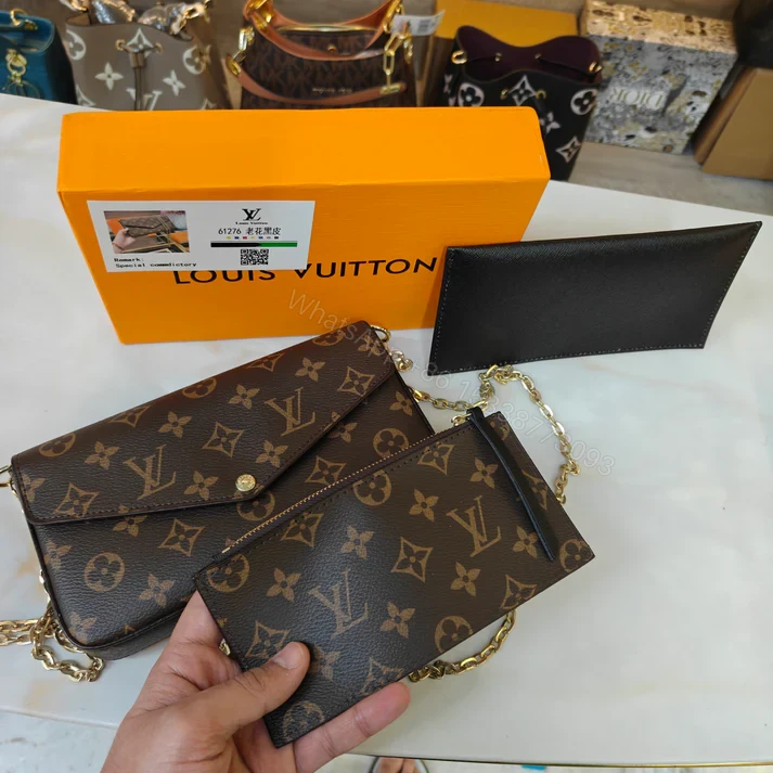 View 3 of FIRST COPY LOUIS VUITTON LV FELICIE MONOGRAM POCHETTE WITH OG BOX