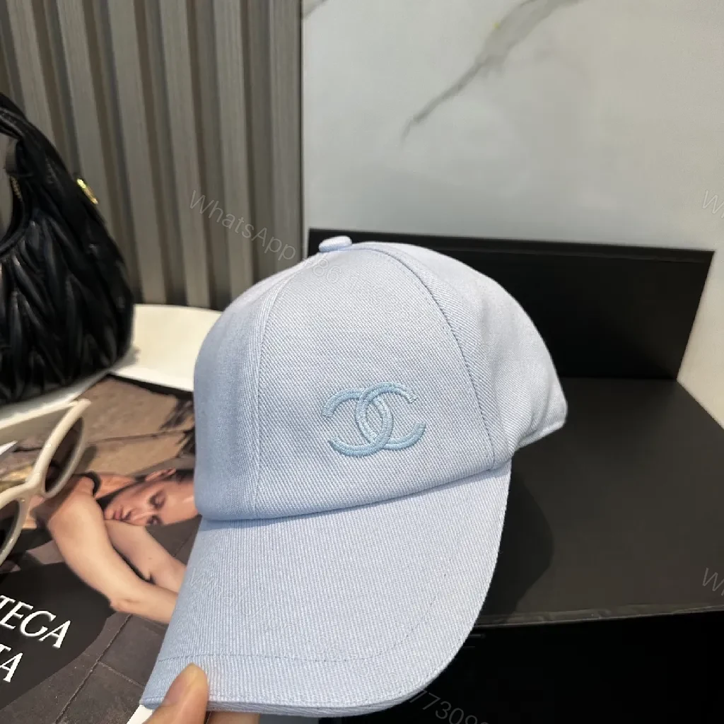 View 9 of Light Wash Cap with Subtle Monogram—Premium, Curved Brim Cap