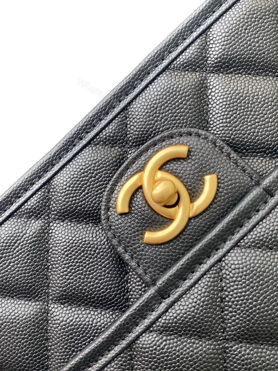 View 8 of Black Leather Quilted Crossbody Bag: Gold Hardware, Structured Style