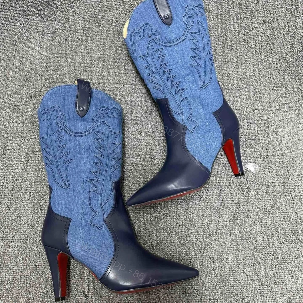 View 4 of CHRISTIAN LOUBOUTIN SANTIABOOTY 85 BOOTS DENIM BLUE 32404636603