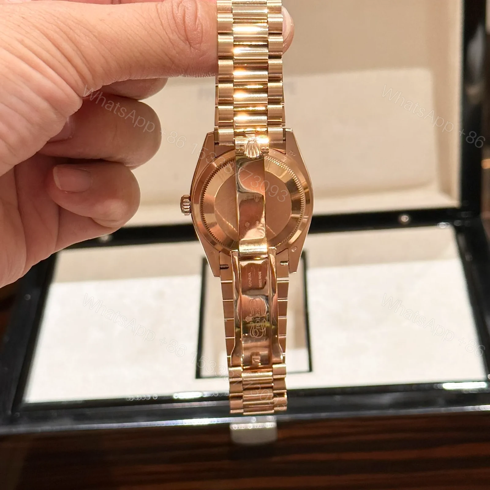 View 7 of Superclone Rolex Day-Date White Mother-of-Pearl Diamond Dial 128235-0029 36 mm