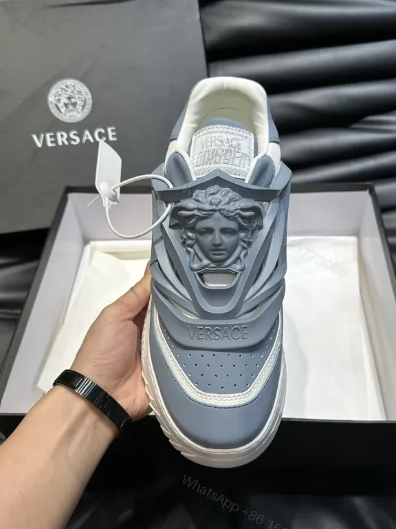 View 9 of Blue-Gray Soft-Blend Sneakers: Luxe Streetwear Comfort