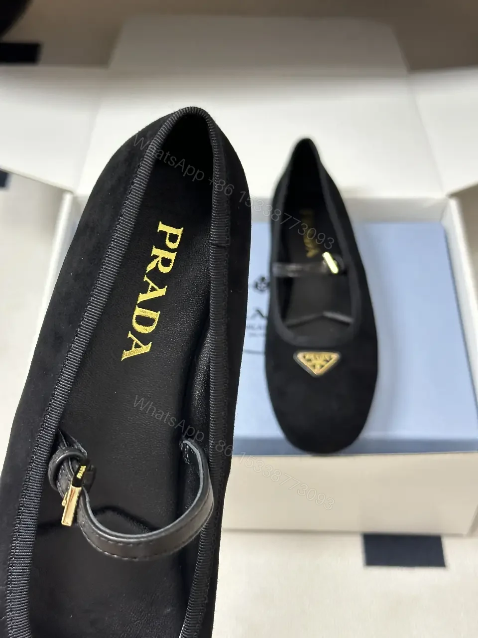 View 10 of Black Velvet Mary Jane Shoes Gold Logo Prada-inspired Classic Comfort Dress Shoes