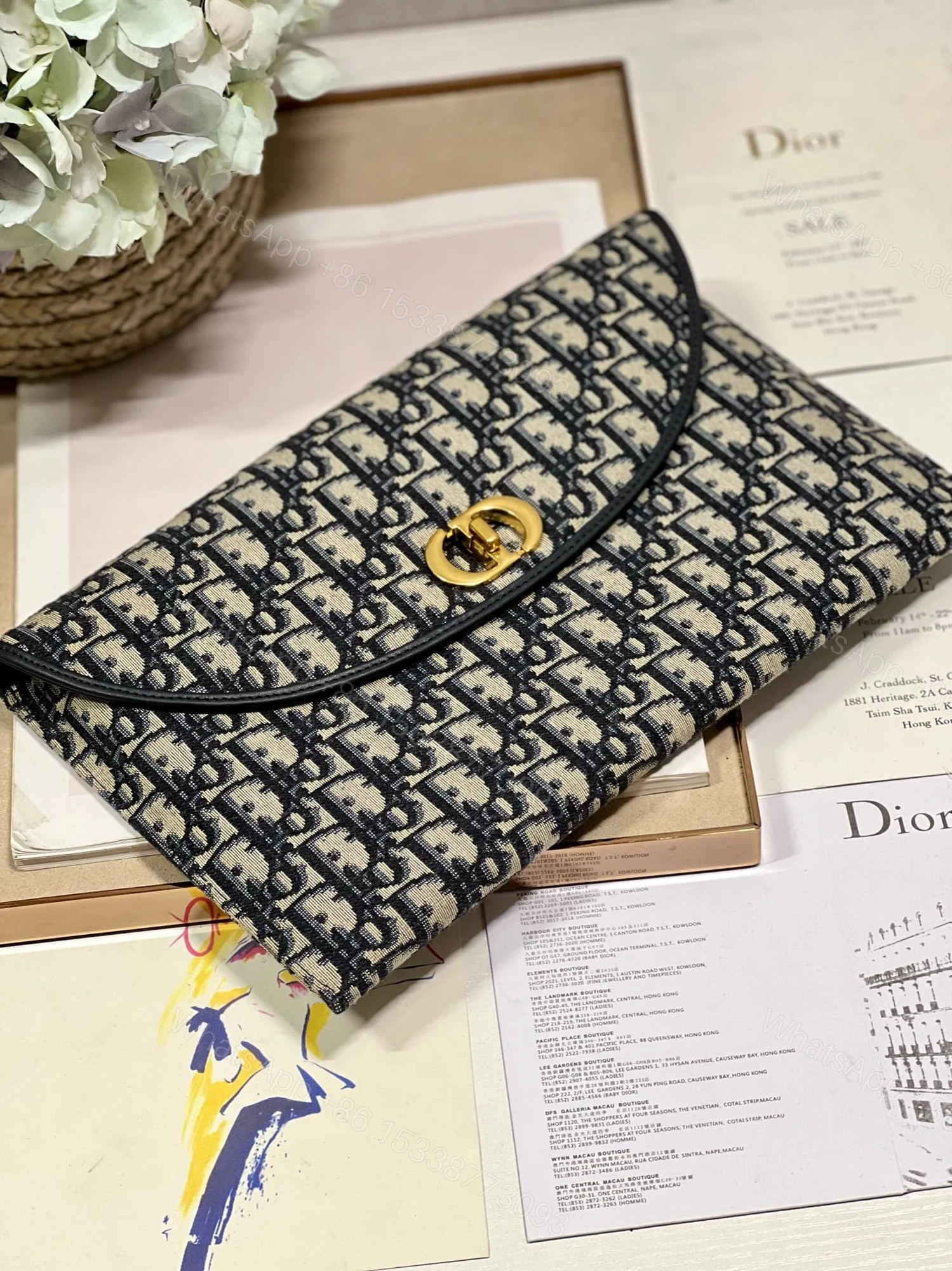 View 2 of Dior 30 Montaigne Avenue Monogram Handbag Like Auth 30x18x2cm